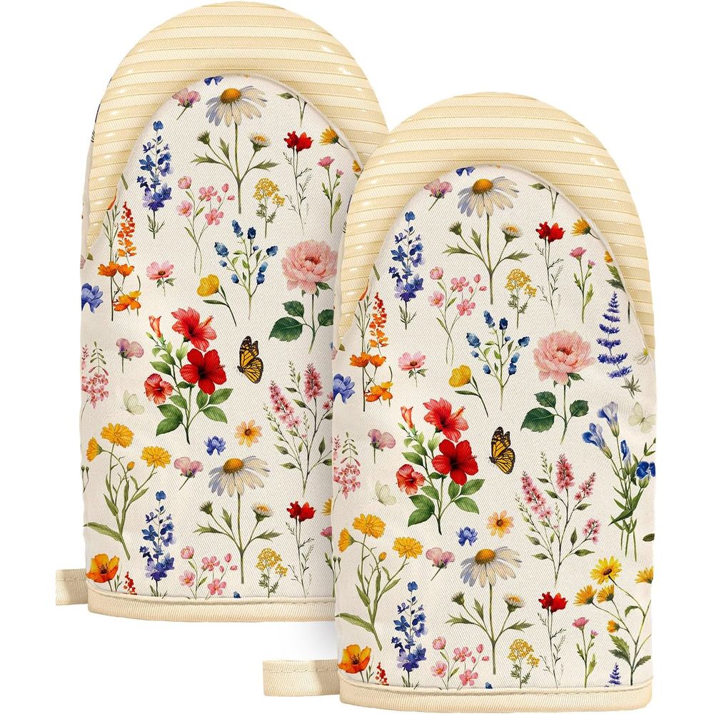 Oven Mitt Silicone - Mini Oven Mitts Set – Beige